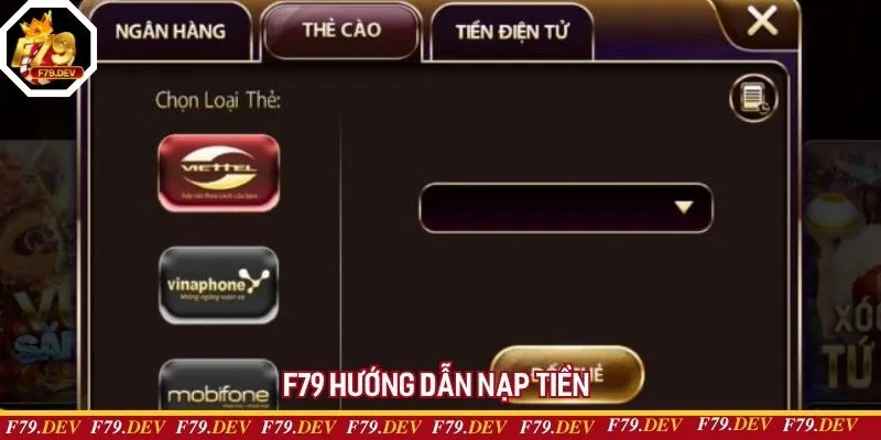 Hướng dẫn hội viên mới nạp tiền vào F79